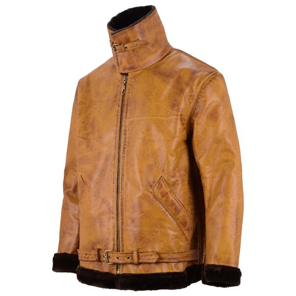 AMJ Lloyd Luxury Orange-Patina Premium Original Leather Jacket for Men - Picture 8 of 12